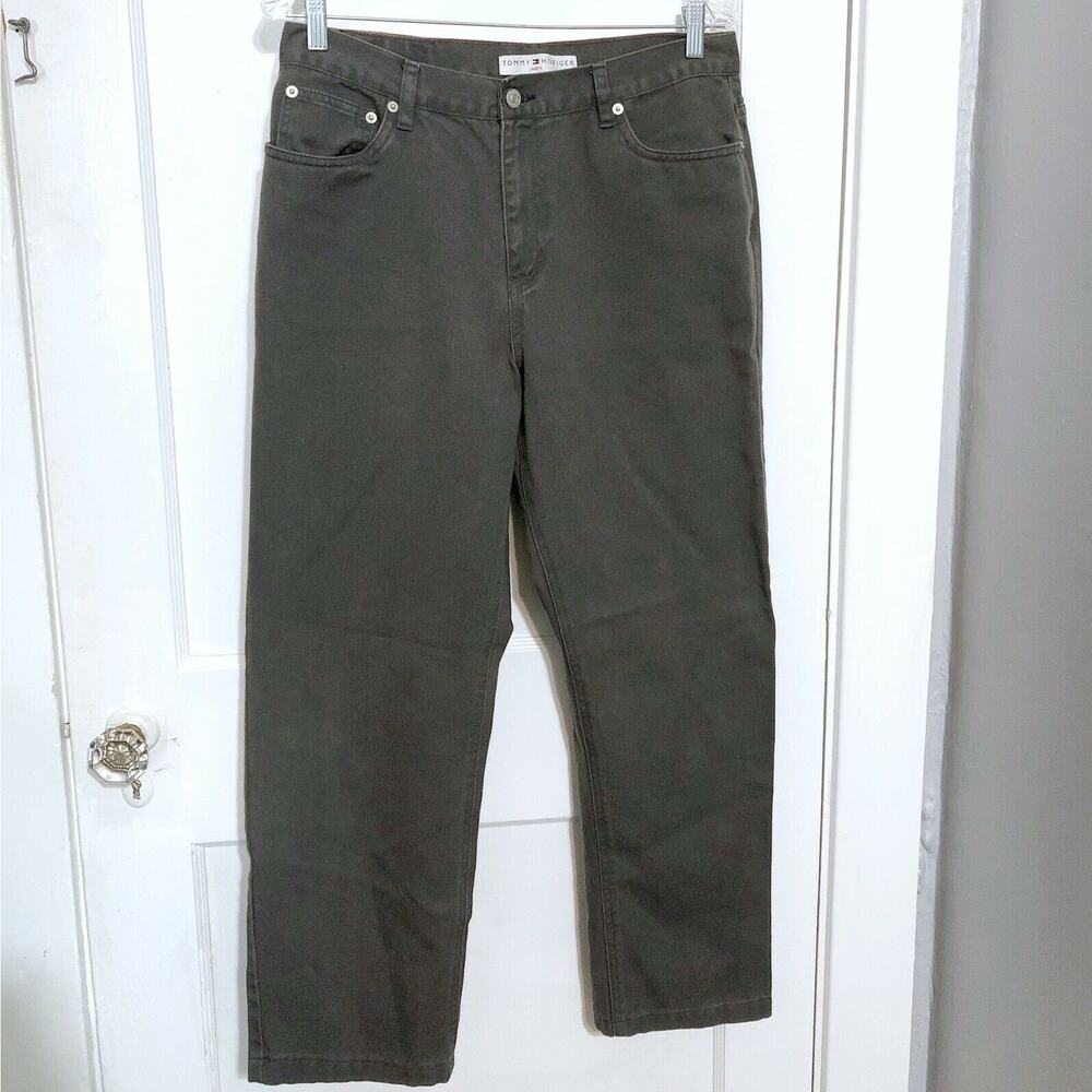 Tommy Hilfiger Jeans VINTAGE 90s Y2K 100% Cotton Gray High Rise Mom 12 Women's